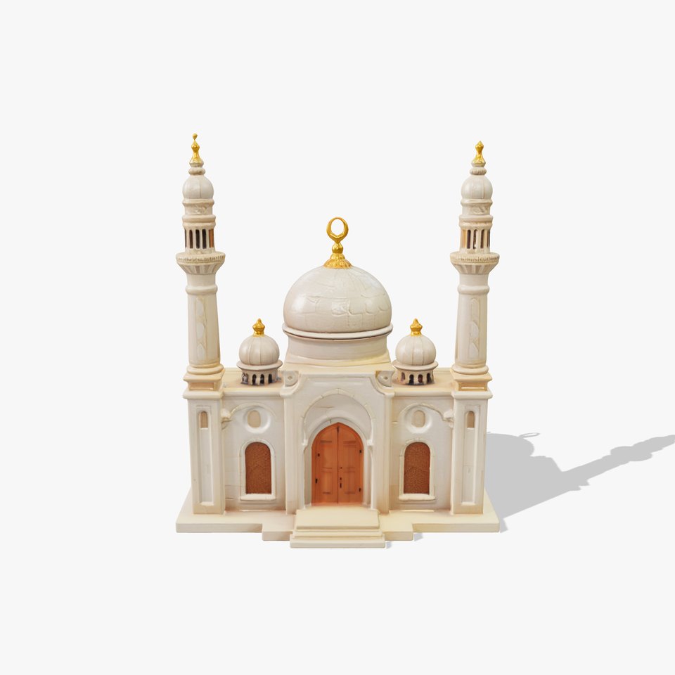 Symmetrical Stone Mosque Architecture model pack